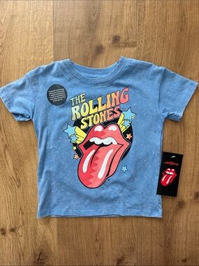 NWT Size 2T The Rolling Stones Blue Tee with Red Tongue Logo